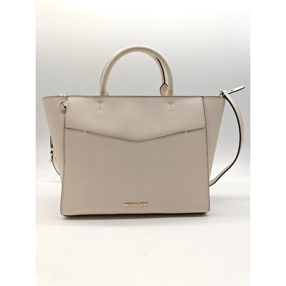 MICHAEL KORS Kaylee leather women's large tote bag crossbody - CREAM - Picture 1 of 7